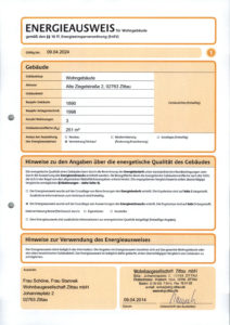 Energieausweis der Immobilie