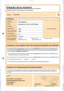 Energieausweis der Immobilie