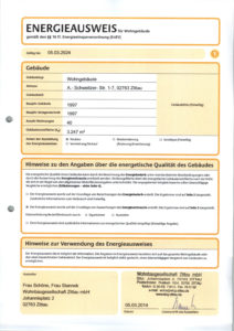 Energieausweis der Immobilie