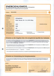Energieausweis der Immobilie