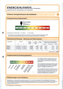 Energieausweis der Immobilie