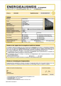 Energieausweis der Immobilie