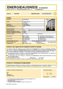 Energieausweis der Immobilie