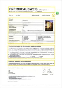 Energieausweis der Immobilie