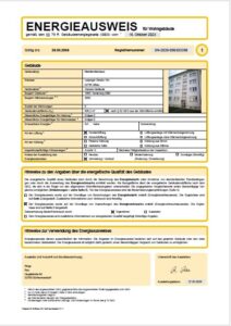 Energieausweis der Immobilie