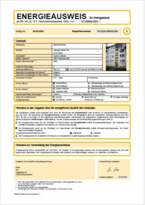 Energieausweis der Immobilie
